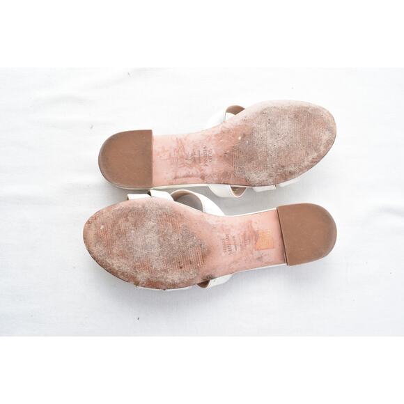 STUART WEITZMAN Womens Ivory Cami Block Heel Slip On Leather Slide Sandals 7.5 M - Picture 6 of 8